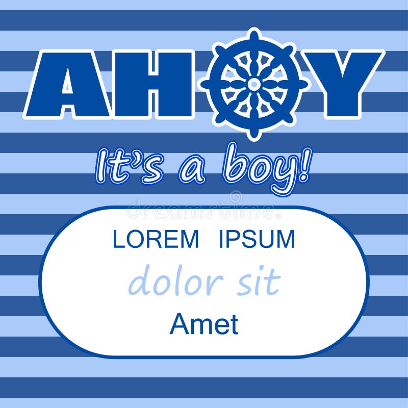 Το πρότυπο Ahoy πρόσκλησης ντους μωρών αυτό είναι ένα σχέδιο καρτών αγοριών ελεύθερη απεικόνιση δικαιώματος Το πρότυπο Ahoy πρόσκλησης ντους μωρών αυτό είναι ένα σχέδιο καρτών αγοριών ελεύθερη απεικόνιση δικαιώματος