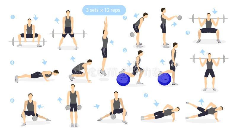 Το πόδι workout έθεσε απεικόνιση αποθεμάτων Το πόδι workout έθεσε απεικόνιση αποθεμάτων