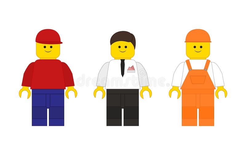 Το σύνολο Lego επανδρώνει στο επίπεδο ύφος διανυσματική απεικόνιση Το σύνολο Lego επανδρώνει στο επίπεδο ύφος διανυσματική απεικόνιση
