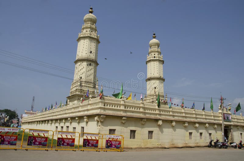 Juma mosque or Jama Masjid, built by Tipu in Indo-Islamic architecture is one of the major mosques inside the fort, Srirangapatna, Karnataka, India. Juma mosque or Jama Masjid, built by Tipu in Indo-Islamic architecture is one of the major mosques inside the fort, Srirangapatna, Karnataka, India