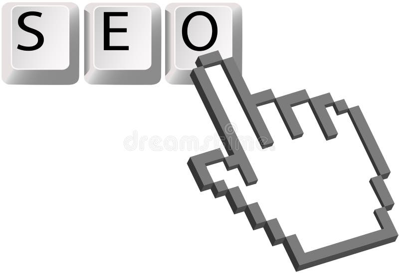 A Hand pixel cursor clicks on the SEO keys for a Search Engine Optimized search. A Hand pixel cursor clicks on the SEO keys for a Search Engine Optimized search.