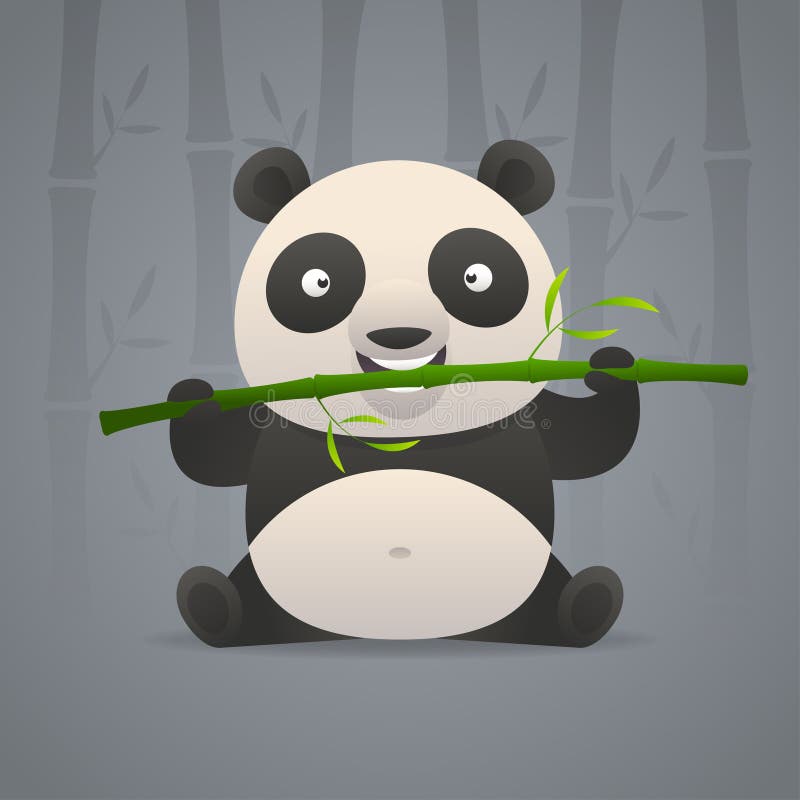 Το χαριτωμένο panda ροκανίζει το μπαμπού απεικόνιση αποθεμάτων Το χαριτωμένο panda ροκανίζει το μπαμπού απεικόνιση αποθεμάτων