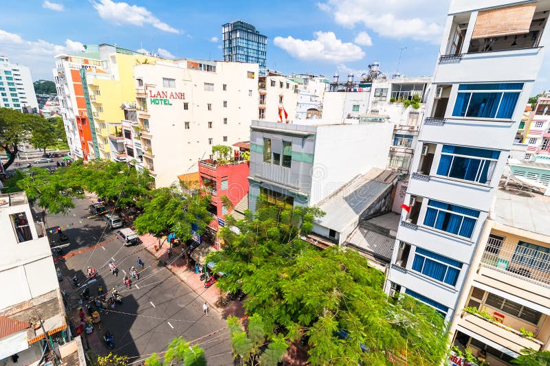 Τοπ άποψη στεγών της πόλης Χο Τσι Μινχ (Saigon) Βιετνάμ στοκ εικόνες Τοπ άποψη στεγών της πόλης Χο Τσι Μινχ (Saigon) Βιετνάμ στοκ εικόνες