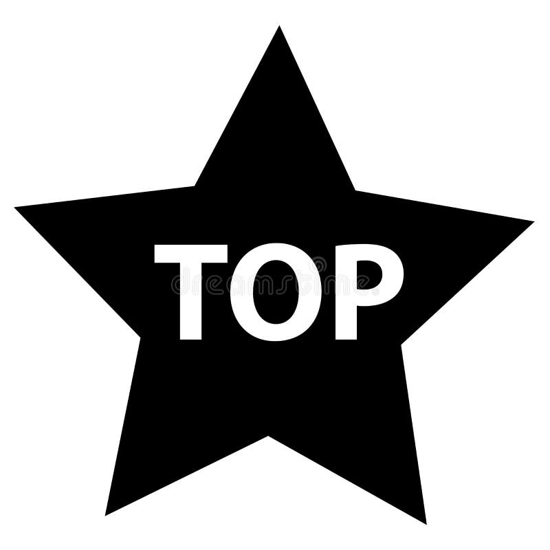 Τοπ αστέρι στο άσπρο υπόβαθρο Επίπεδο ύφος μαύρο εικονίδιο αστεριών για το yo απεικόνιση αποθεμάτων Τοπ αστέρι στο άσπρο υπόβαθρο Επίπεδο ύφος μαύρο εικονίδιο αστεριών για το yo απεικόνιση αποθεμάτων