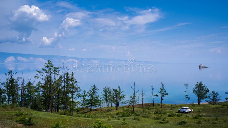 Τοπίο της λίμνης Baikal, νήσος Olkhon, Irkutsk, Σιβηρία, Ρωσία όμορφες προβολές στοκ εικόνες με δικαίωμα ελεύθερης χρήσης