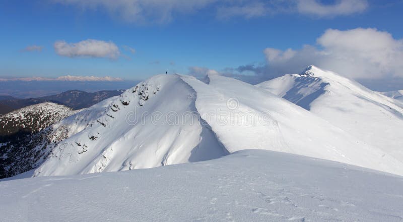 Τοπίο χειμερινών βουνών - χαμηλό Tatras στοκ εικόνες