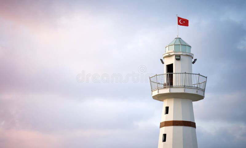 τουρκικό λευκό φάρων σημ&alpha στοκ φωτογραφίες με δικαίωμα ελεύθερης χρήσης