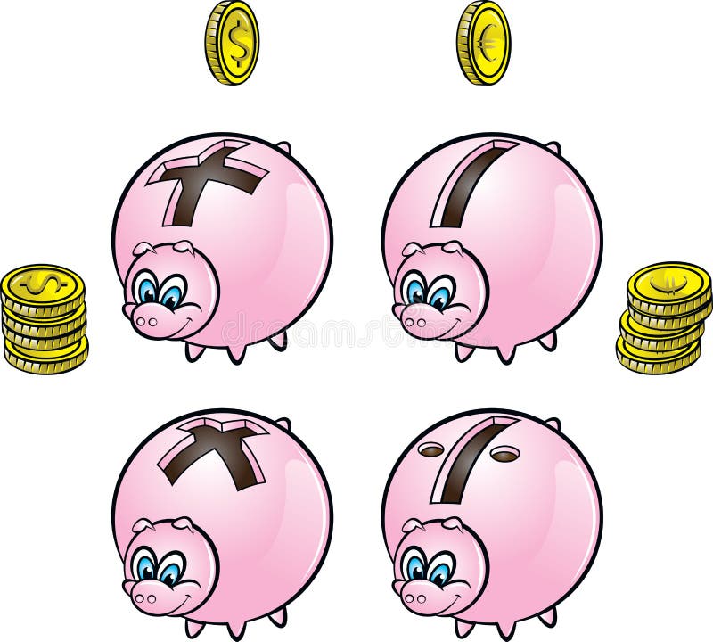 Τράπεζες Piggy ελεύθερη απεικόνιση δικαιώματος Τράπεζες Piggy ελεύθερη απεικόνιση δικαιώματος