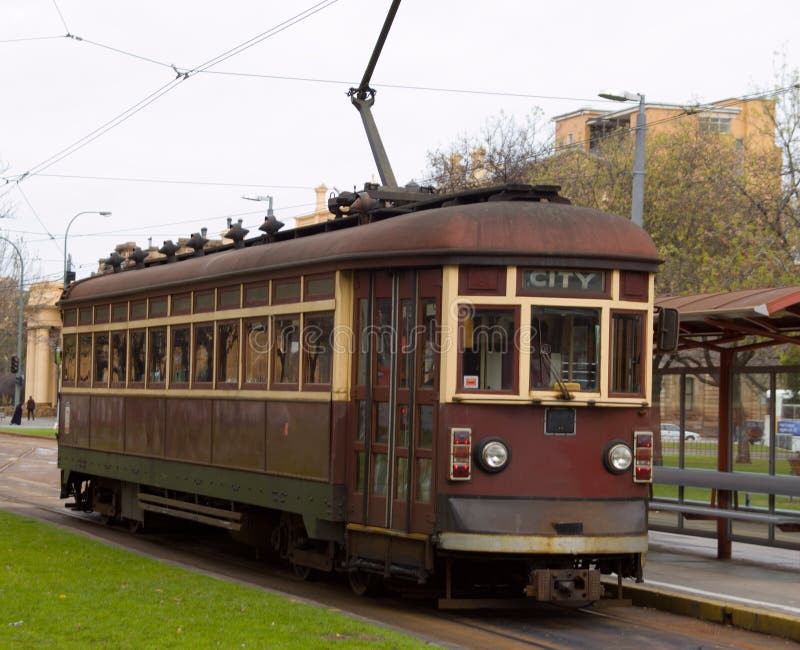 The old H Class Rattler tram in Adelaide, South Australia. They have been serving Adelaide since 1929. Recently replaced by the German Bombardier Flexity class tram. The old H Class Rattler tram in Adelaide, South Australia. They have been serving Adelaide since 1929. Recently replaced by the German Bombardier Flexity class tram.