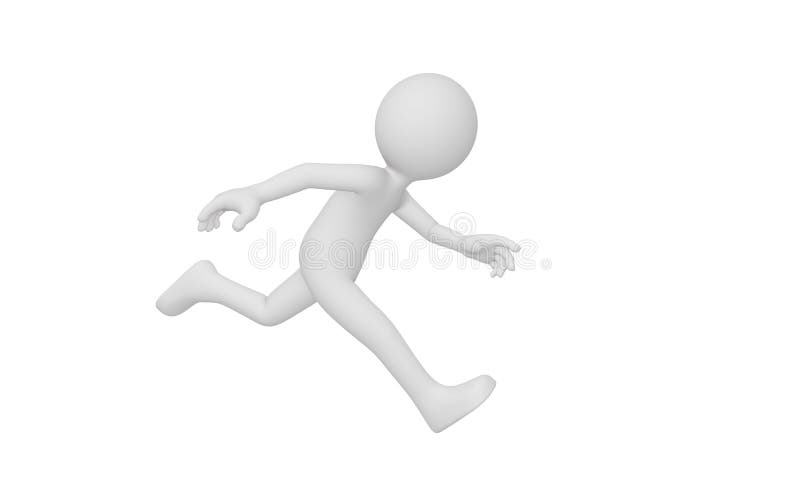 3d man run, Isolated on white background. 3d man run, Isolated on white background