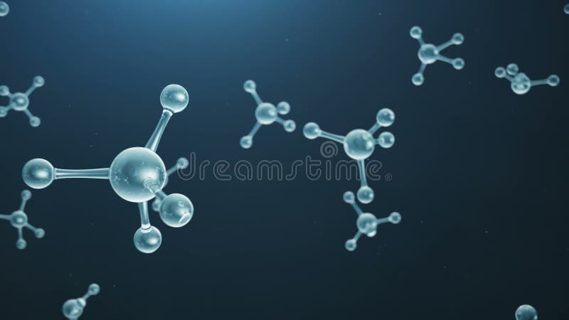 τρισδιάστατη δομή μορίων ζωτικότητας Επιστημονικό ιατρικό υπόβαθρο με τα άτομα και τα μόρια Μπλε υπόβαθρο Επιστημονικός