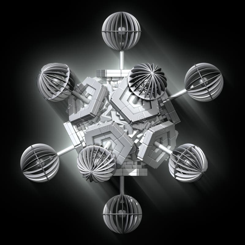 τρισδιάστατο fractal γεωμετρ&iota διανυσματική απεικόνιση