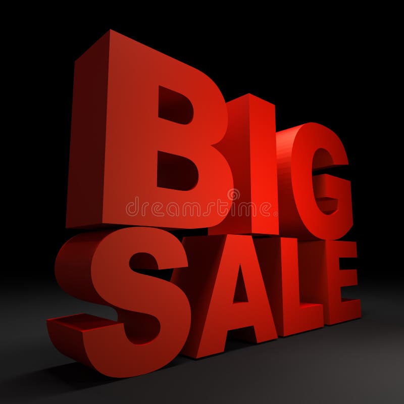 3d text red BIG SALE. 3d text red BIG SALE