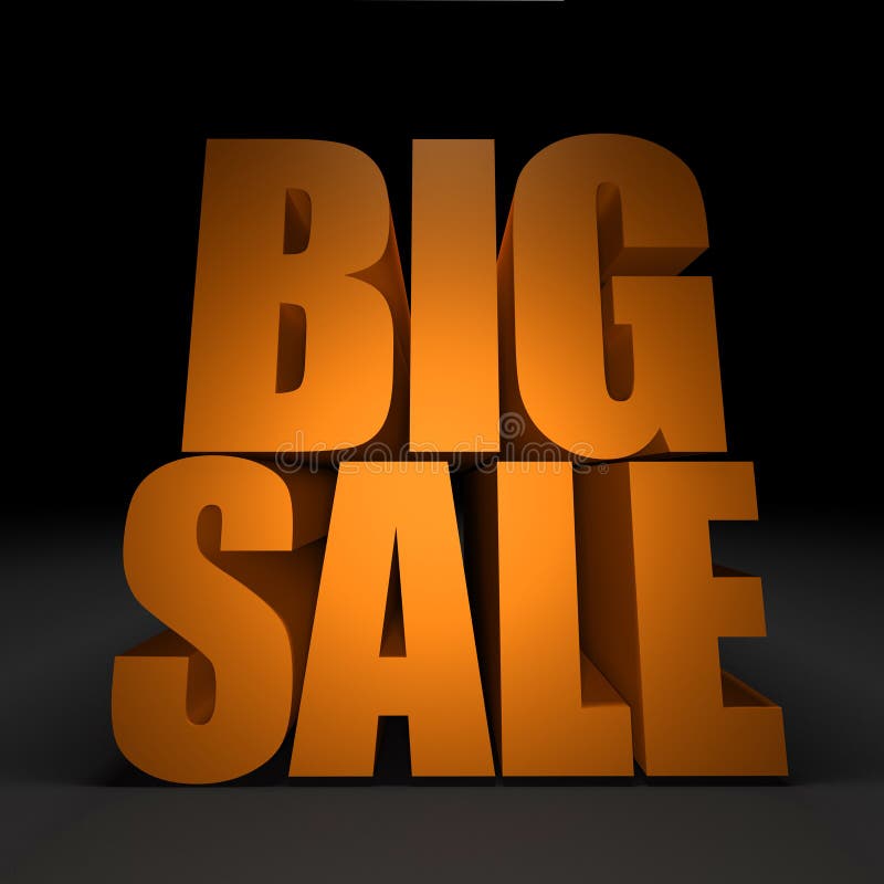 3d text orange BIG SALE. 3d text orange BIG SALE