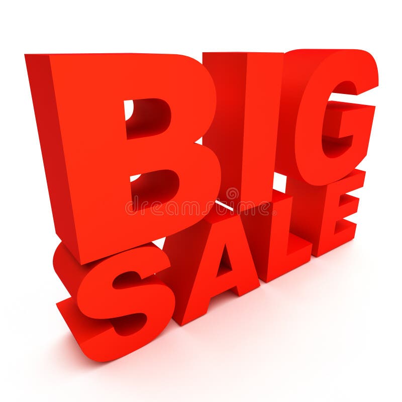 3d text red big sale. 3d text red big sale