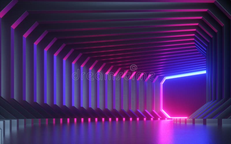3d render, abstract neon background, corridor, tunnel, virtual reality screen, ultraviolet spectrum, laser show, fashion podium, club stage, floor reflection. 3d render, abstract neon background, corridor, tunnel, virtual reality screen, ultraviolet spectrum, laser show, fashion podium, club stage, floor reflection