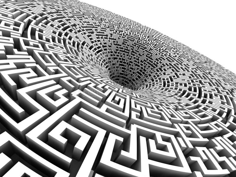 3D colored labyrinth on white background. 3D colored labyrinth on white background