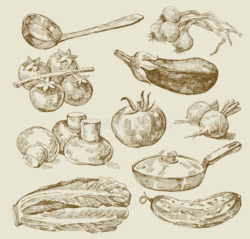 Seamless pattern-hand drawn of food. Seamless pattern-hand drawn of food