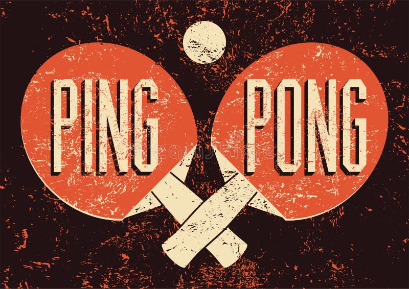 Ping Pong typographical vintage grunge style poster. Vector illustration. Ping Pong typographical vintage grunge style poster. Vector illustration.