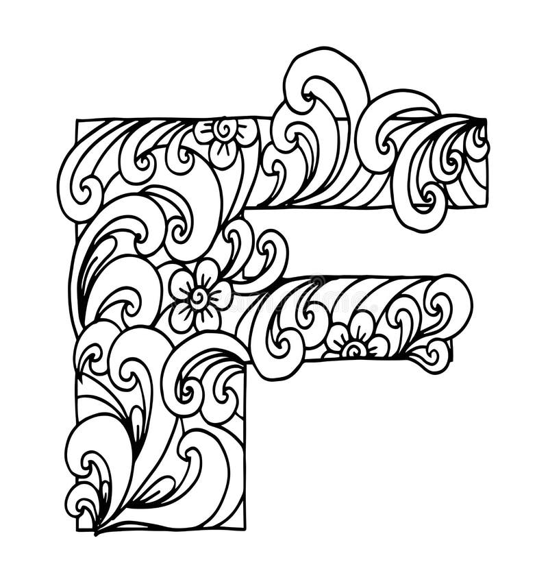 Τυποποιημένο αλφάβητο Zentangle Γράμμα Φ στο ύφος doodle Συρμένος χέρι τύπος χαρακτήρων σκίτσων απεικόνιση αποθεμάτων Τυποποιημένο αλφάβητο Zentangle Γράμμα Φ στο ύφος doodle Συρμένος χέρι τύπος χαρακτήρων σκίτσων απεικόνιση αποθεμάτων