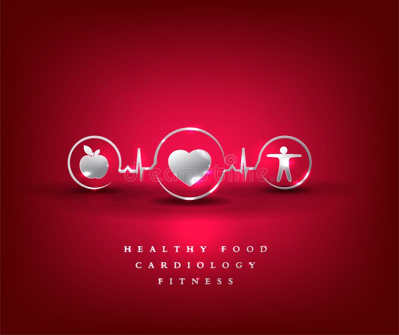 Health care symbol. Healthy food and fitness leads to healthy heart and life. Bright and bold design. Health care symbol. Healthy food and fitness leads to healthy heart and life. Bright and bold design.