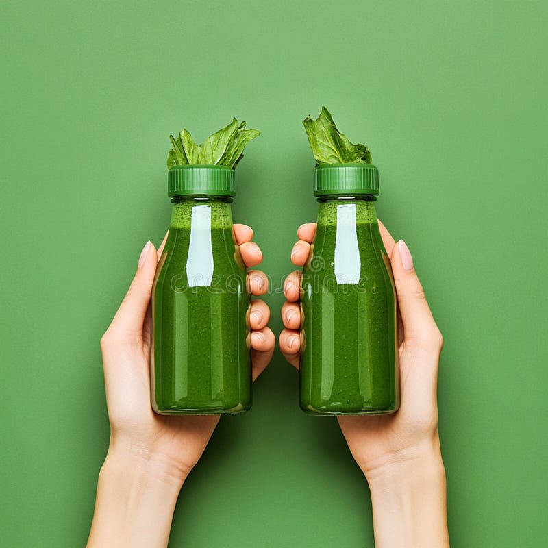 υγιεινά πράσινα φιάλες μουτζούρα φρέσκο vegan detox φαγητό χυμός από φύλλο αλουμινίου απομονωμένο σε λευκό φόντο απεικόνιση αποθεμάτων