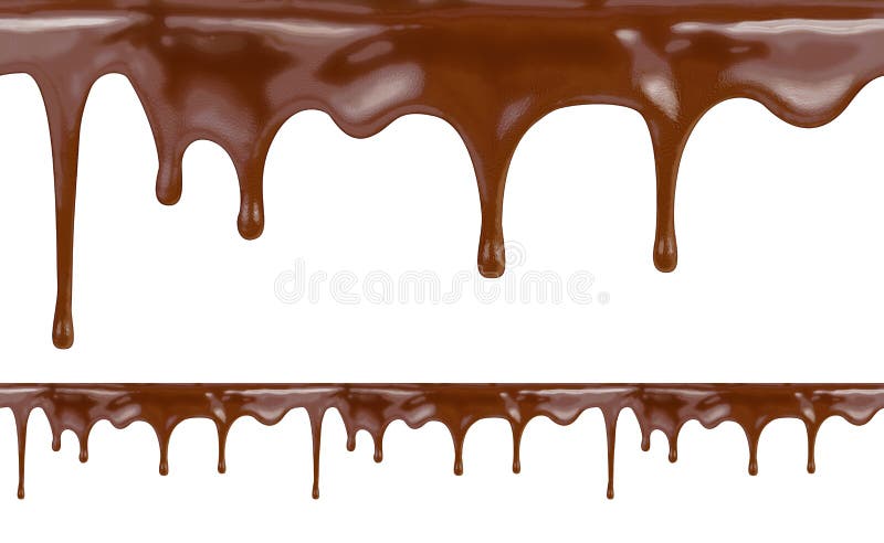 Υγρή σοκολάτα που στάζει από το κέικ στο άσπρο υπόβαθρο με το CLI