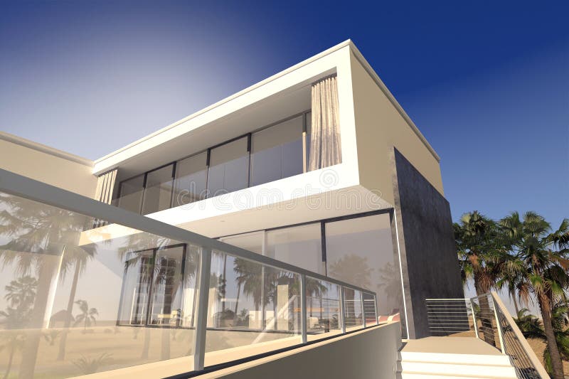 Υπαίθρια patio και καθιστικά ενός σπιτιού πολυτέλειας ελεύθερη απεικόνιση δικαιώματος