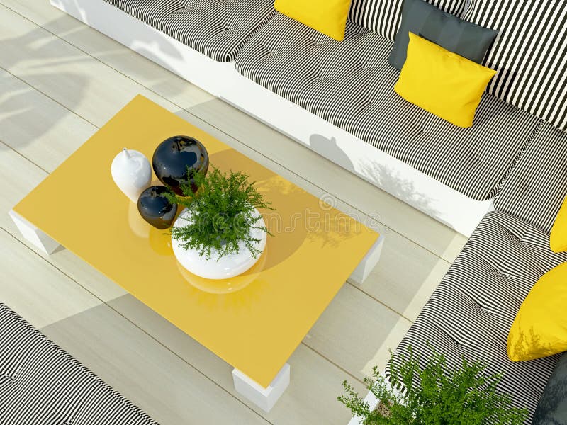 Υπαίθρια περιοχή διατάξεων θέσεων patio. απεικόνιση αποθεμάτων