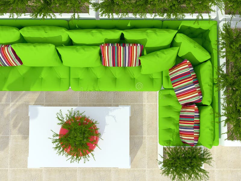 Υπαίθρια περιοχή διατάξεων θέσεων patio απεικόνιση αποθεμάτων