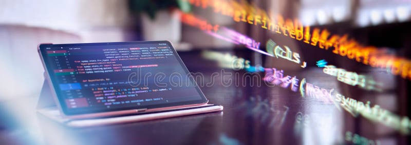 υπεύθυνοι έργου εργασία νέα ιδέα. προγραμματιστής εφαρμογών για κινητές συσκευές. καινοτόμο σχέδιο εκκίνησης. κώδικας προγραμματισ απεικόνιση αποθεμάτων