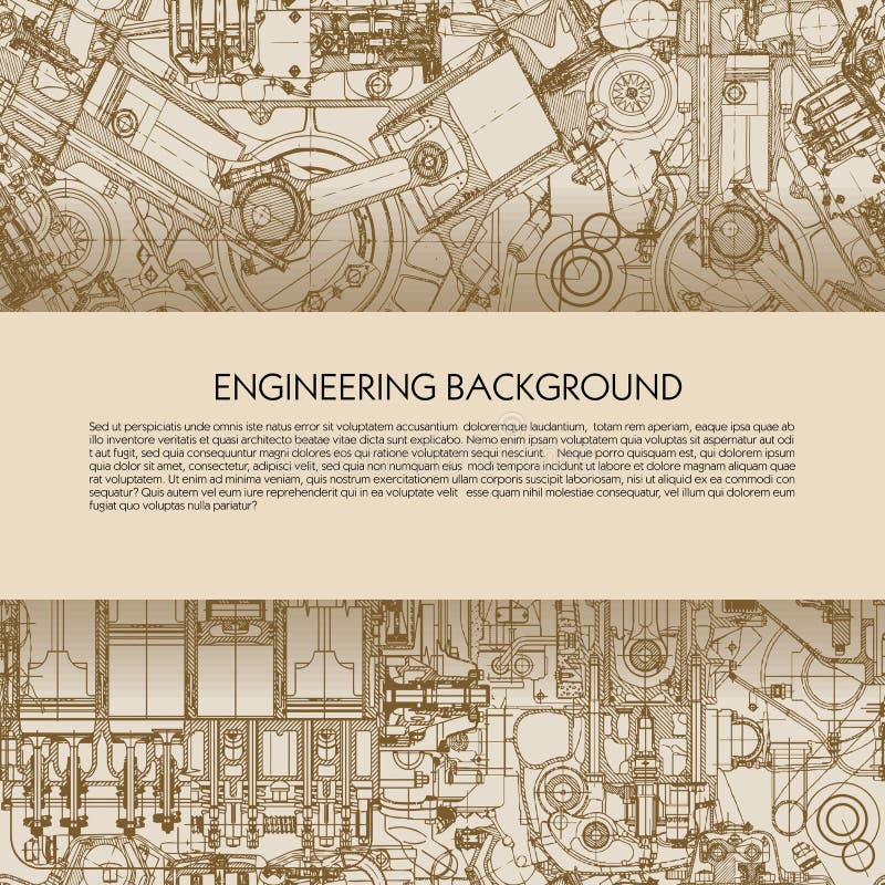 Template engineering background with drawings of car engines with space for your text. Template engineering background with drawings of car engines with space for your text