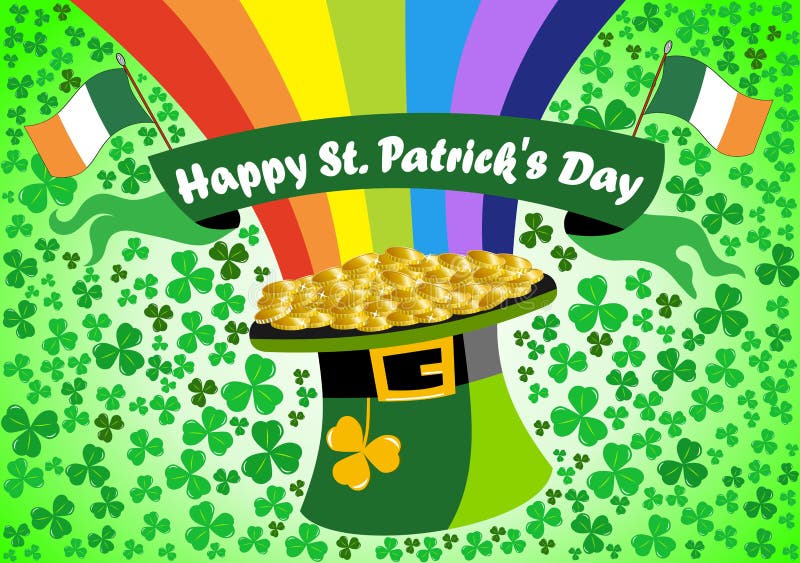 Υπόβαθρο καπέλων Αγίου Πάτρικ s Leprechaun διανυσματική απεικόνιση