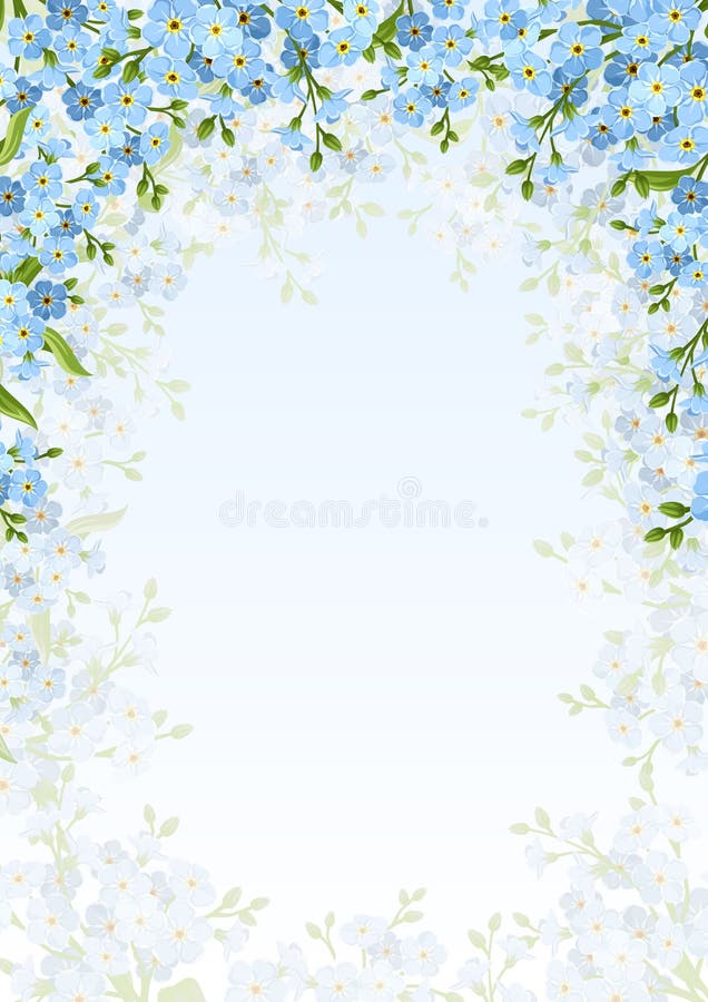 Υπόβαθρο με τα μπλε forget-me-not λουλούδια επίσης corel σύρετε το διάνυσμα απεικόνισης διανυσματική απεικόνιση