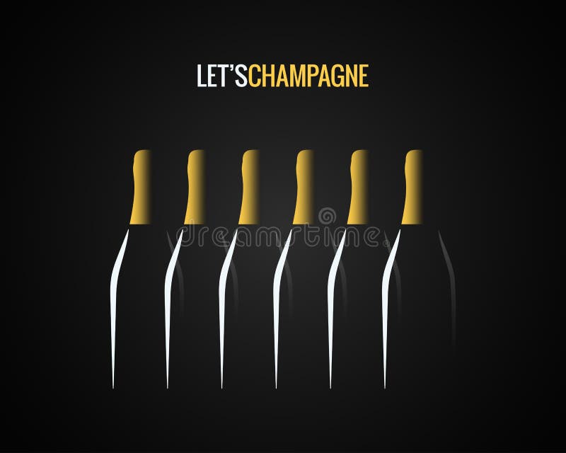 Υπόβαθρο σχεδίου έννοιας μπουκαλιών CHAMPAGNE απεικόνιση αποθεμάτων