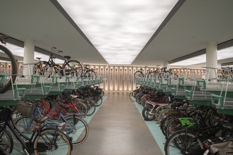 Underground Bicycle Parking Place At Amsterdam The Netherlands 16-1-2023. Underground Bicycle Parking Place At Amsterdam The Netherlands 16-1-2023.