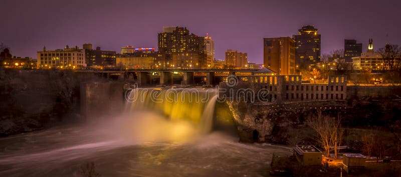 High Falls Area in downtown Rochester New York NY. High Falls Area in downtown Rochester New York NY