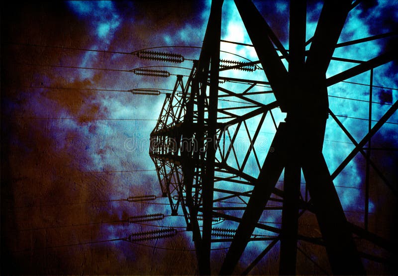 Grunge High Tension Power lines. Grunge High Tension Power lines