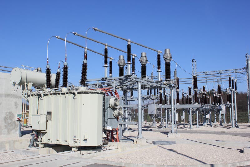 Electrical power transformer in high voltage substation. Electrical power transformer in high voltage substation.