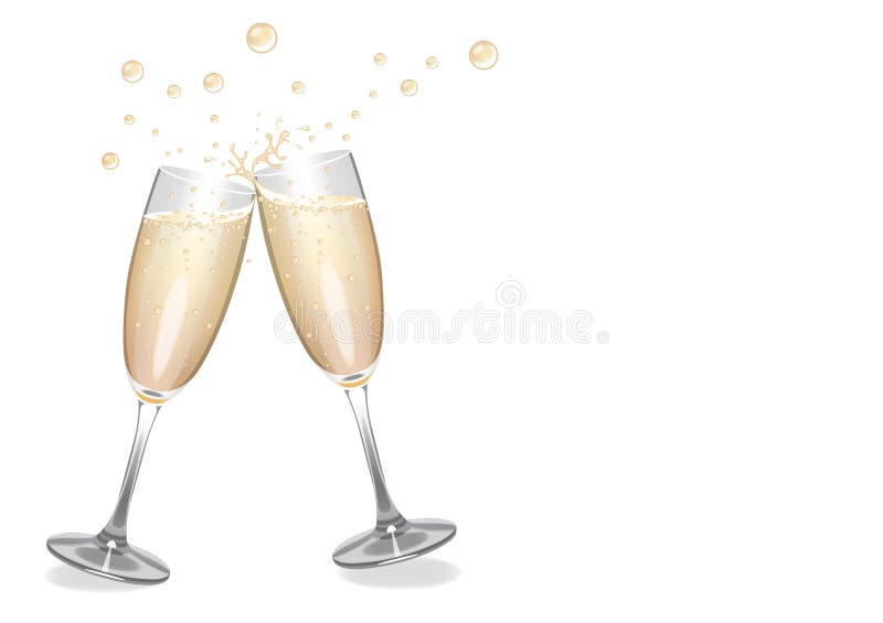 Φλάουτα CHAMPAGNE Clinking με τις φυσαλίδες ελεύθερη απεικόνιση δικαιώματος
