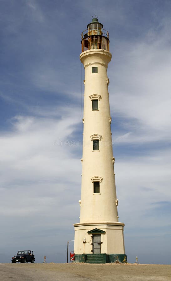 A view of towering California Lighthouse, located on the northwest tip of the island of Aruba, in the ABC islands of the Netherlands Antilles in the southern Caribbean. A view of towering California Lighthouse, located on the northwest tip of the island of Aruba, in the ABC islands of the Netherlands Antilles in the southern Caribbean.