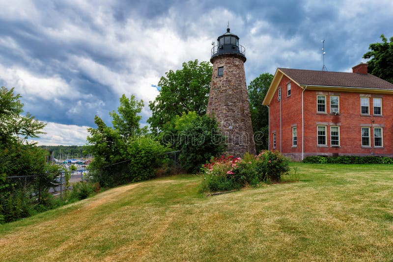 Charlotte Genesee Lighthouse, Lake Ontario in Rochester, New York, USA. Charlotte Genesee Lighthouse, Lake Ontario in Rochester, New York, USA