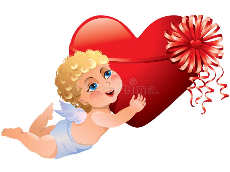 Download φέρνει cupid την καρδιά διανυσματική απεικόνιση. εικονογραφία από αγάπη - 22798911