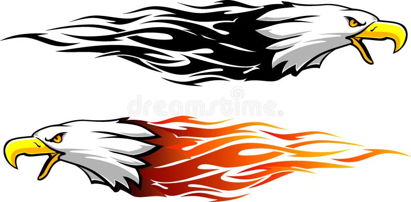 Fierce Eagle in different variations with speeding flame trail. Fierce Eagle in different variations with speeding flame trail.