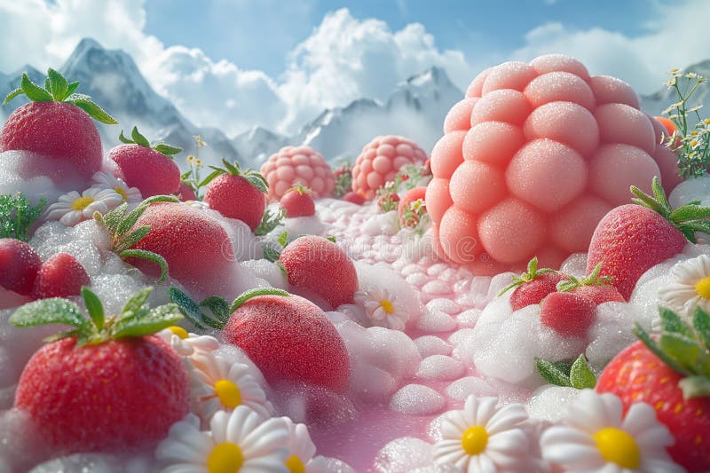 a real fantasy world made of candy and icecream. a real fantasy world made of candy and icecream