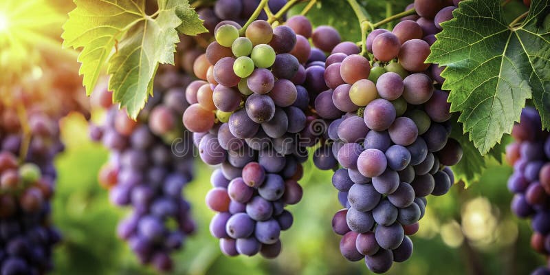 φθινοπωρινή grapevine συνοριακά όρια ώριμα σταφύλια και ηλιακό φως μια ζωηρή εικόνα υψηλής ποιότητας για εικόνες φόντου ελεύθερη απεικόνιση δικαιώματος