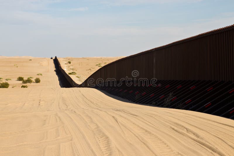 International border fence between California and Mexico. International border fence between California and Mexico