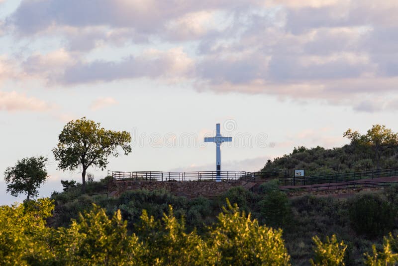 Fort Marcy Park and the Cross of the Martyrs against Serene Landscape,sunlight,trees,and clouds. Fort Marcy Park and the Cross of the Martyrs against Serene Landscape,sunlight,trees,and clouds