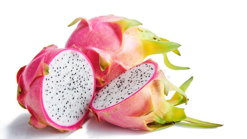The Dragon Fruit is also known as pitaya, pitahaya, huo long guo, strawberry pear, nanettikafruit or Thanh Long,on a white background. The Dragon Fruit is also known as pitaya, pitahaya, huo long guo, strawberry pear, nanettikafruit or Thanh Long,on a white background