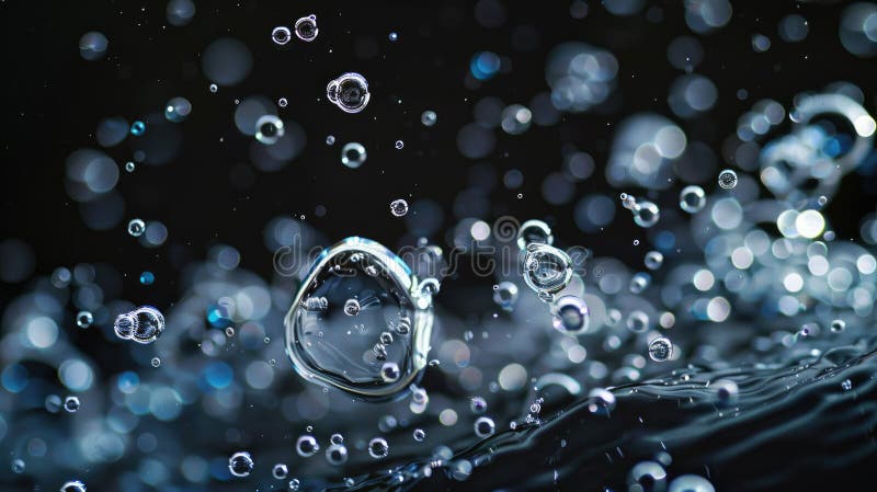 Water bubbles abstract background. Close up. AI generated. Water bubbles abstract background. Close up. AI generated